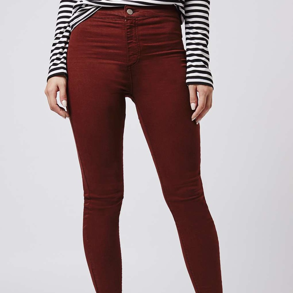 Topshop Joni Jeans Burgandy